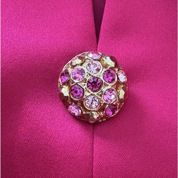 Nah‎ Nah Collection Satin Rhinestone Button Formal Blazer Jacket Womens Size 14 - Picture 3 of 6